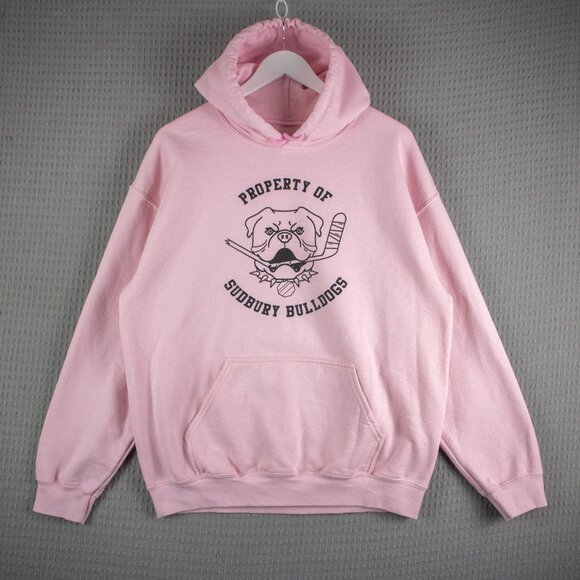 Shoresy Property of Sudbury Bulldogs Pink Hoodie Mens Large - Picture 1 of 7